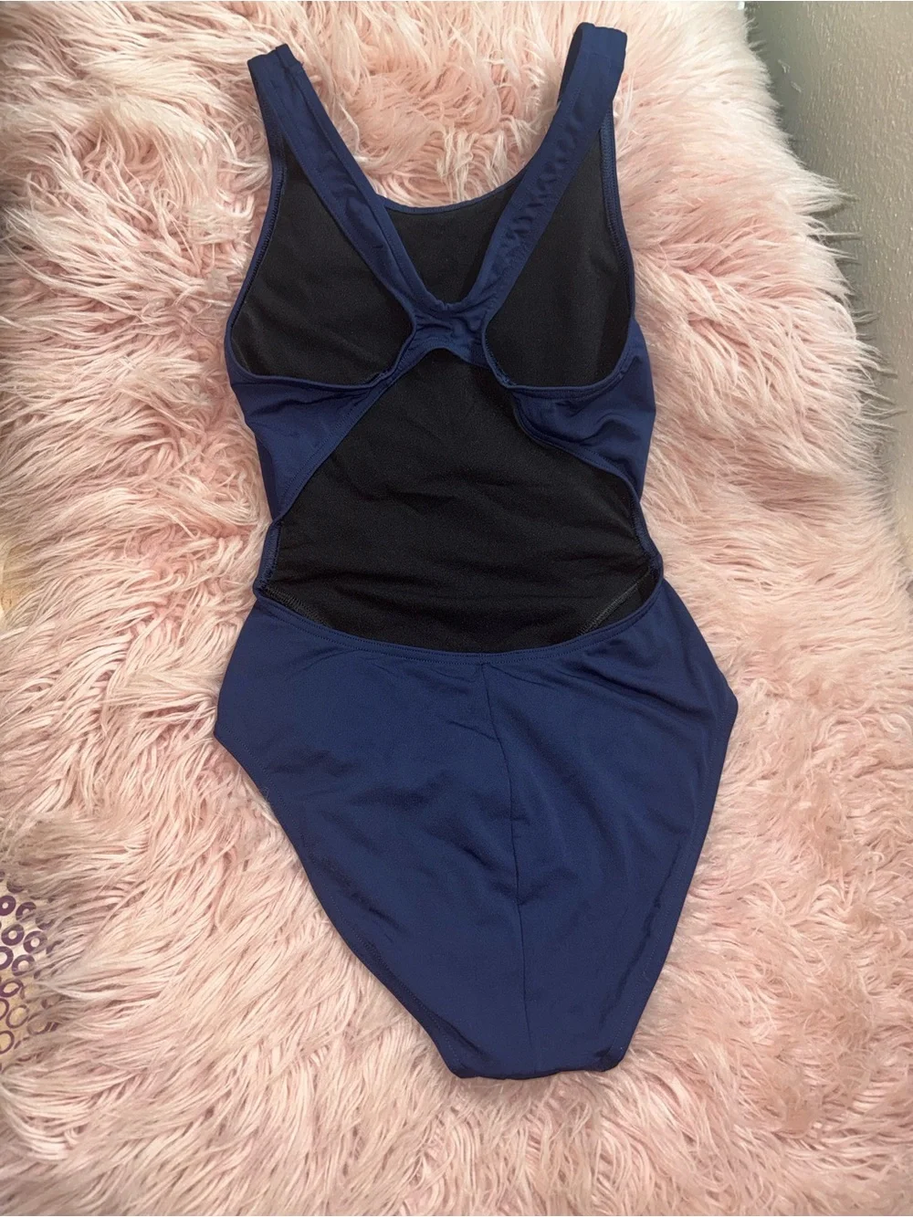 MP Women's Navy Blue One-Piece Racing Swimsuit with Neon Logo